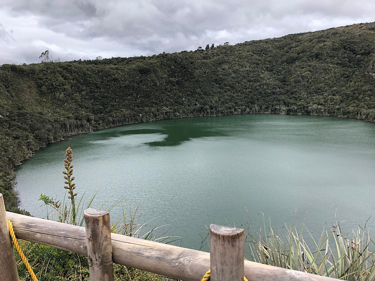 Laguna de Guatavita crater lagoon in Cundinamarca, Colombia
