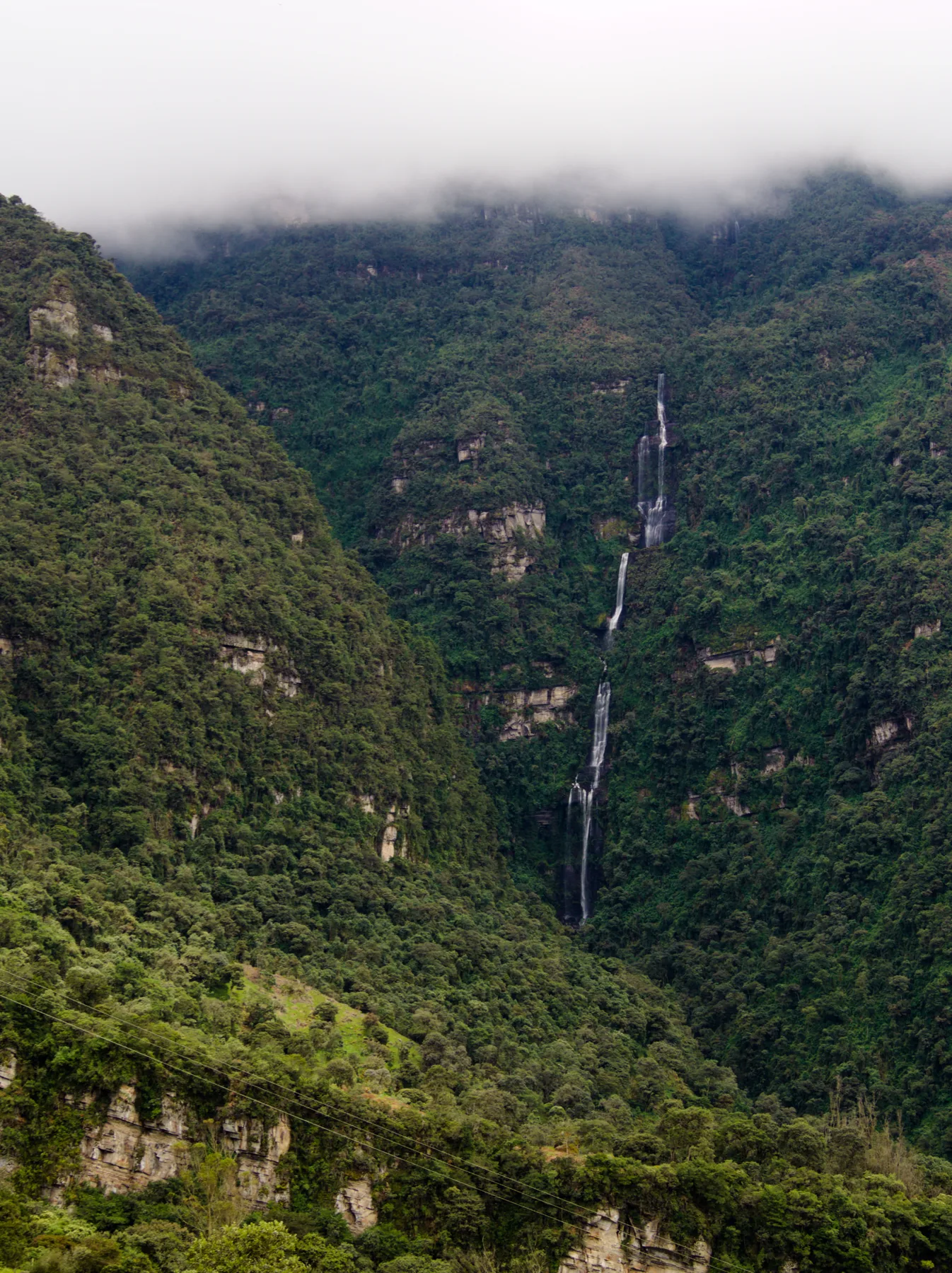 La Chorrera waterfall in Choachí, Cundinamarca, Colombia
